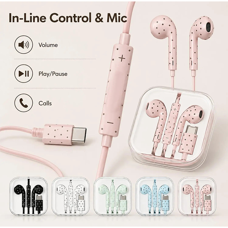 Type C Earphones Polka Dot Sta - Usb C Earphone review and price