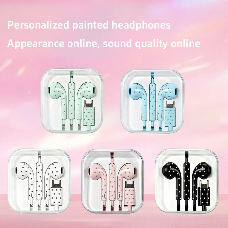 Cute Polka-dot Star Type C Ear - Usb C Earphone review and price